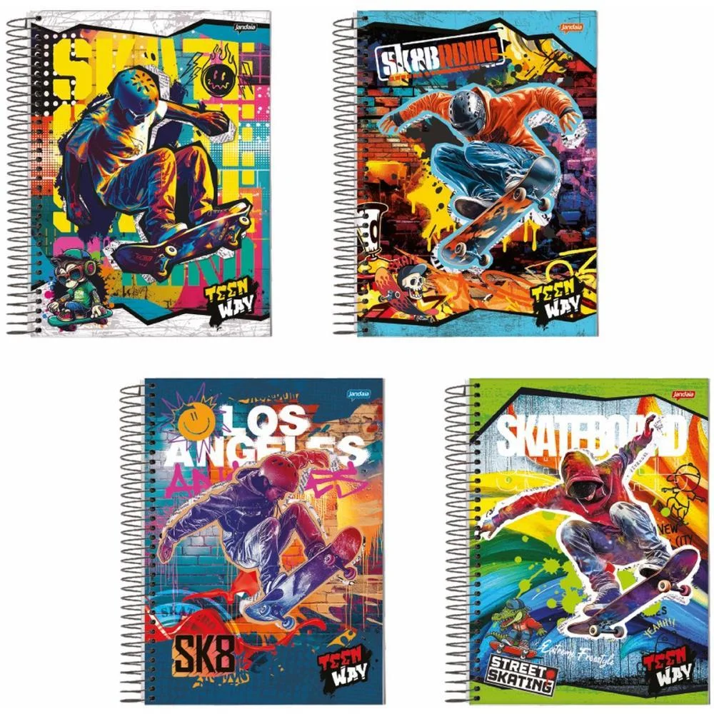 Caderno 10X1 Capa Dura Teen Way 200Fls. Jandaia (Pct.c/04)