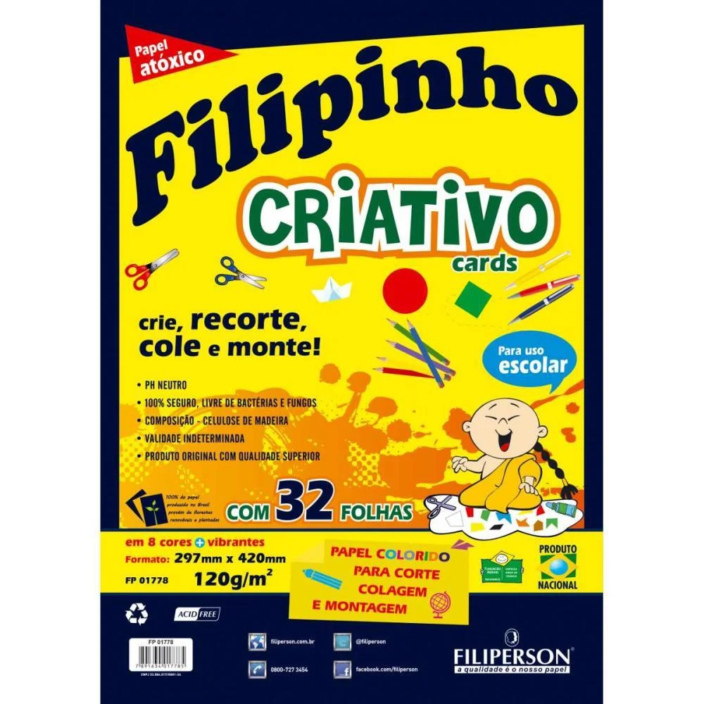 Bloco Para Educacao Artistica Filipin.criat.8Cor.a3.120G.32F Filiperson (Envelope)