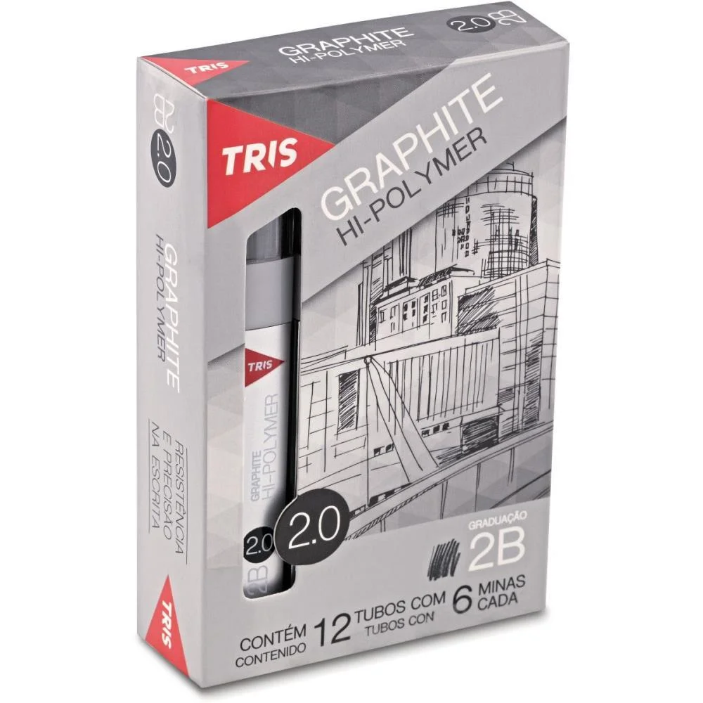 Grafite 2.0Mm Tris 2B 12Tubosx06Minas Summit (Caixinha)