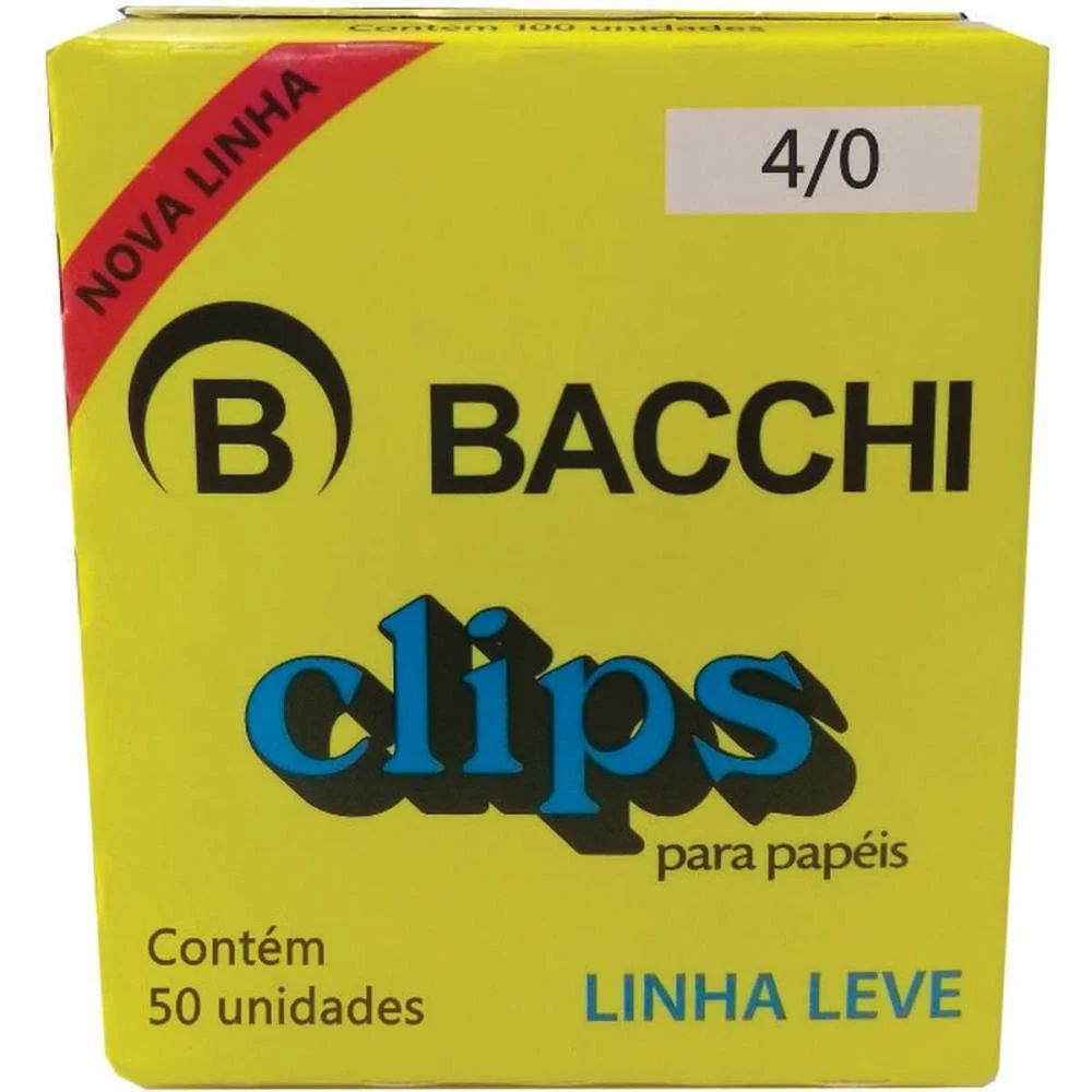 Clipe Galvanizado Aco 4/0 Linha Leve C/50 Unid. Bacchi (Pct.c/10)