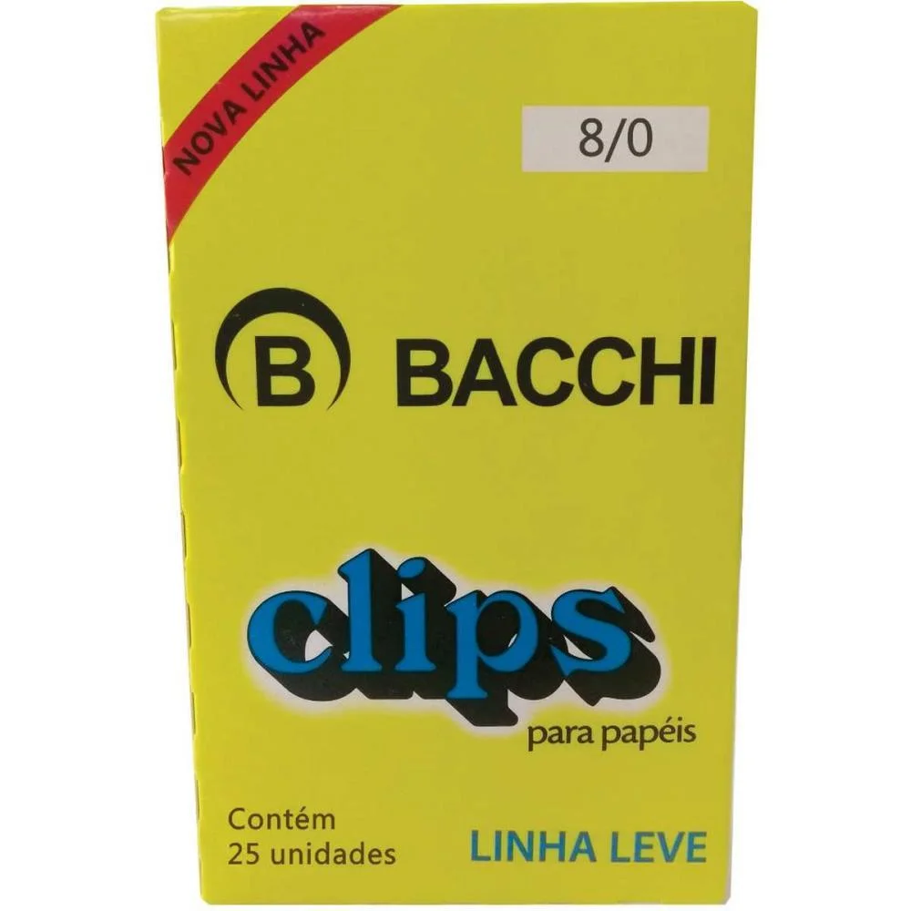 Clipe Galvanizado Aco 8/0 Linha Leve C/25 Unid. Bacchi (Pct.c/10)