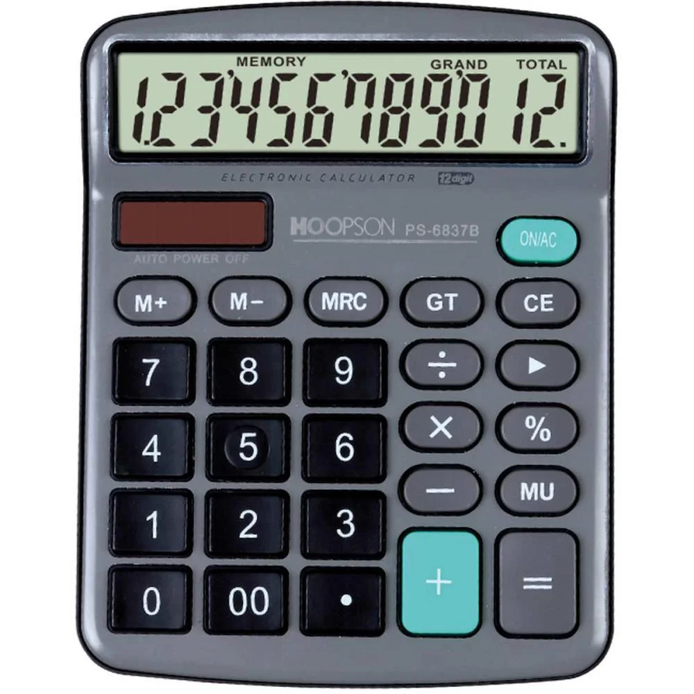 Calculadora De Mesa 12Digitos Bat/Solar Cinza Mercoriental