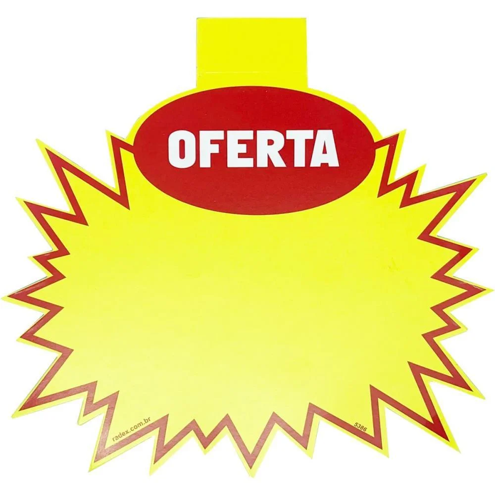 Cartaz Para Marcacao Splash Oferta Amarelo 16X20Cm Radex C/ 100 Unidades