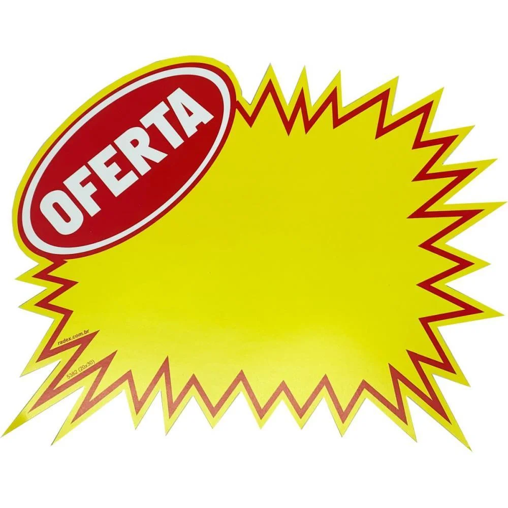 Cartaz Para Marcacao Splash Oferta Amarelo 20X30Cm Radex C/ 100 Unidades