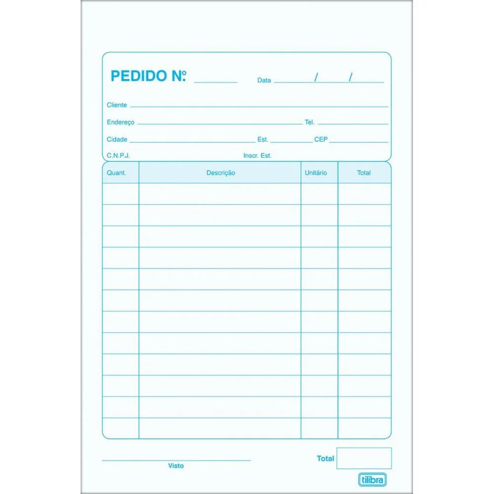 Impresso Talao De Pedido 1/32 1 Via 50 Folhas Tilibra (Pct.c/20)