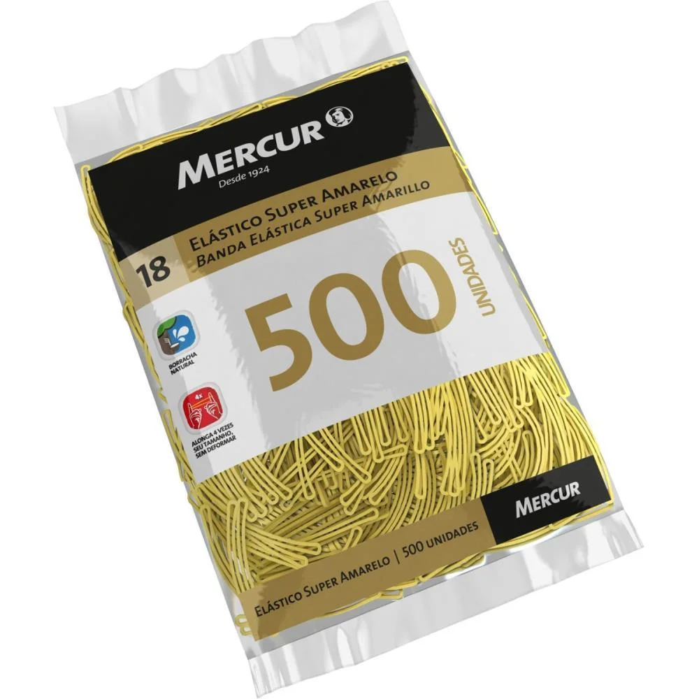 Elastico Amarelo N.18 Super 500Pcs Mercur (Pacote)