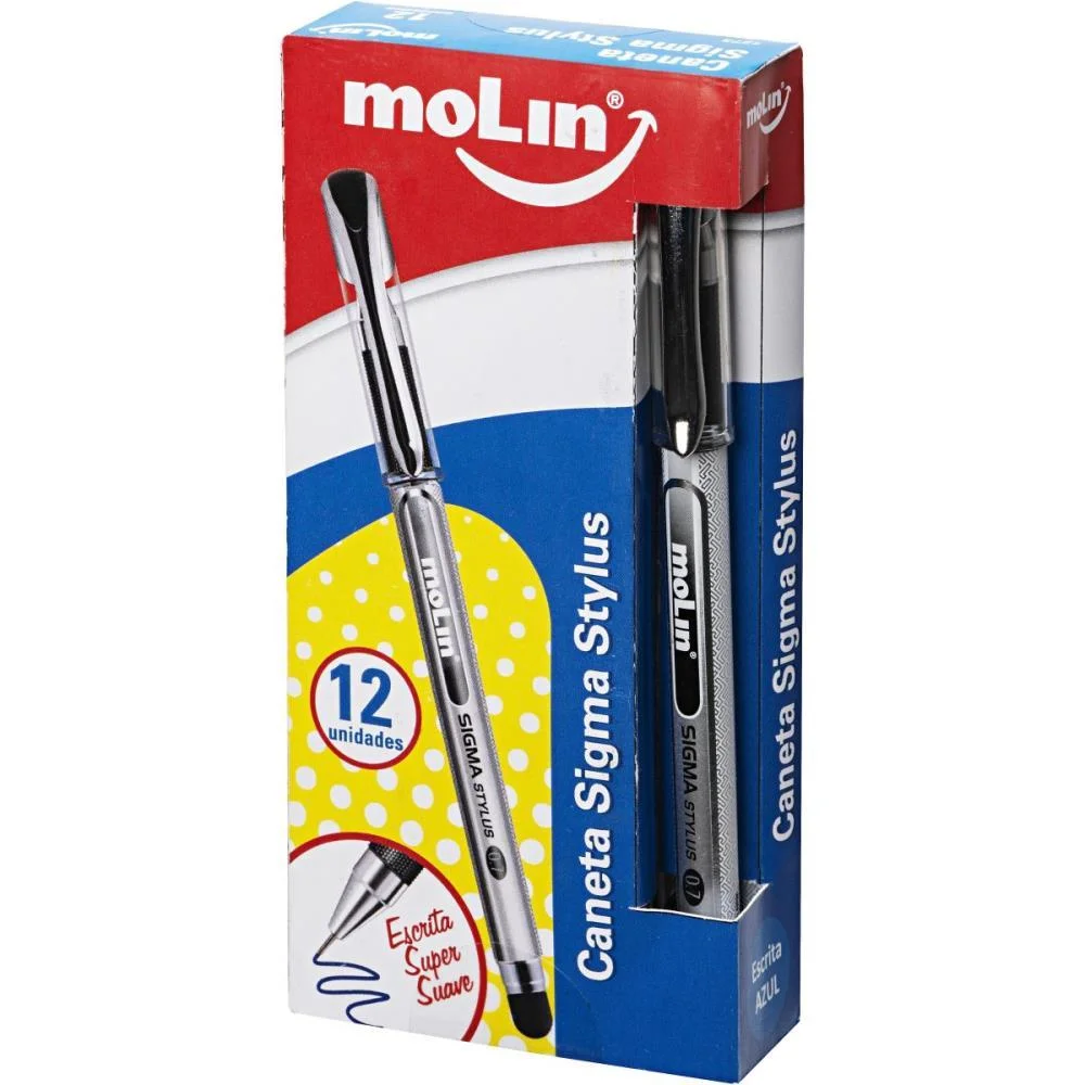 Caneta Esferografica Sigma Stylus 0.7Mm Azul Molin (Cx.c/12)