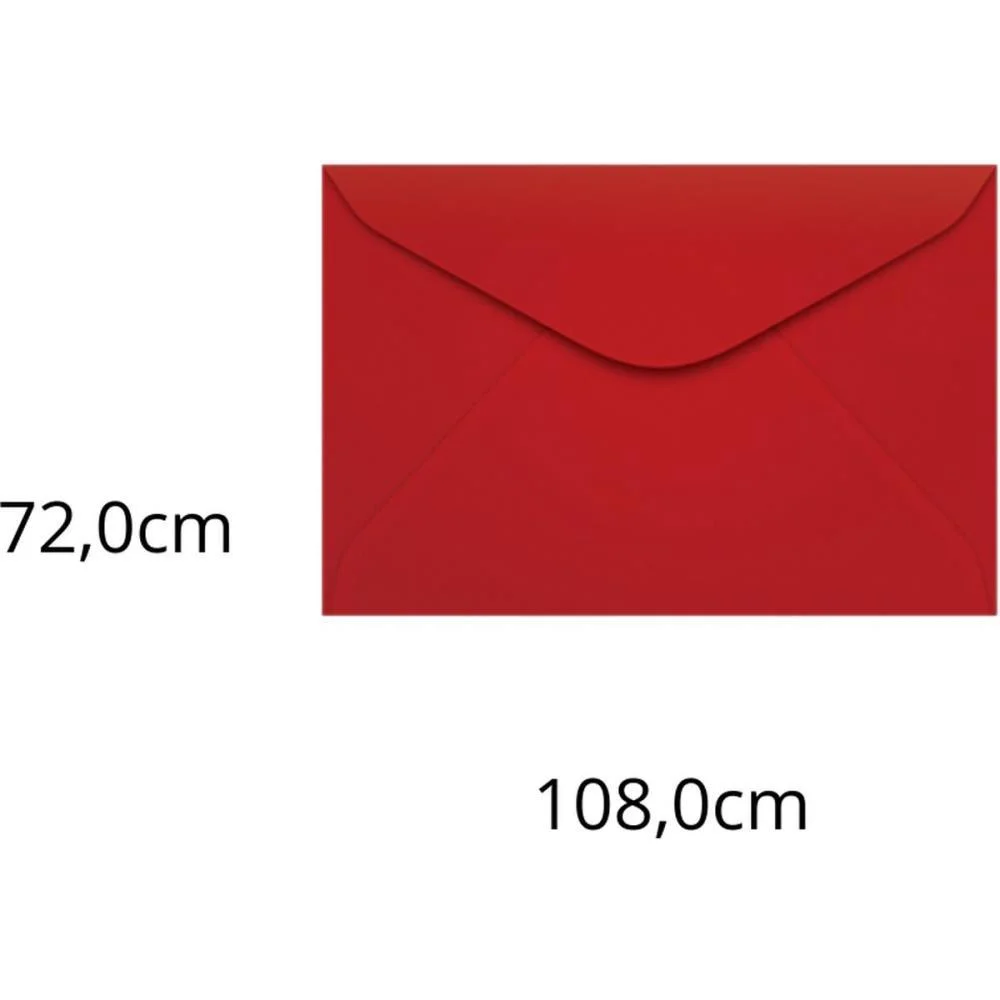 Envelope Colorido Visita 72X108 Vermelho Toquio 80G Scrity C/ 100 Unidades