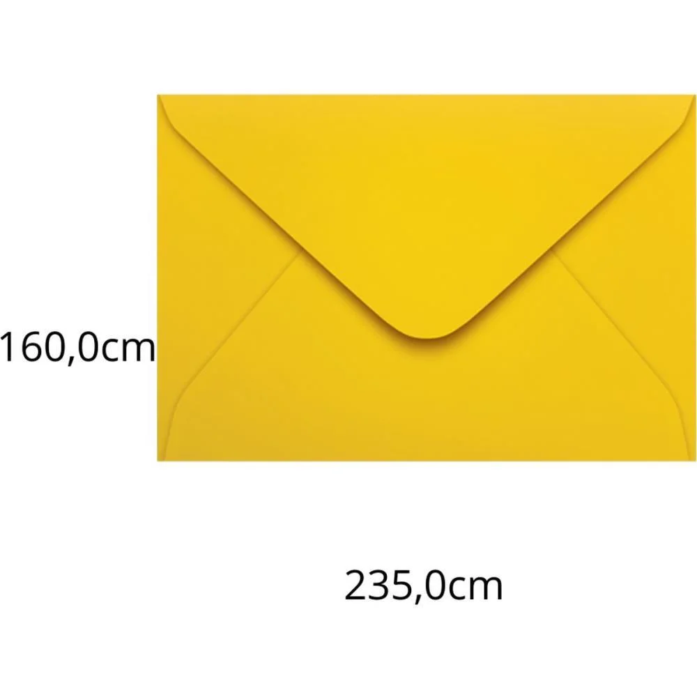 Envelope Colorido Convite 160X235 Amarelo Rio De Jan.80G Scrity C/ 100 Unidades