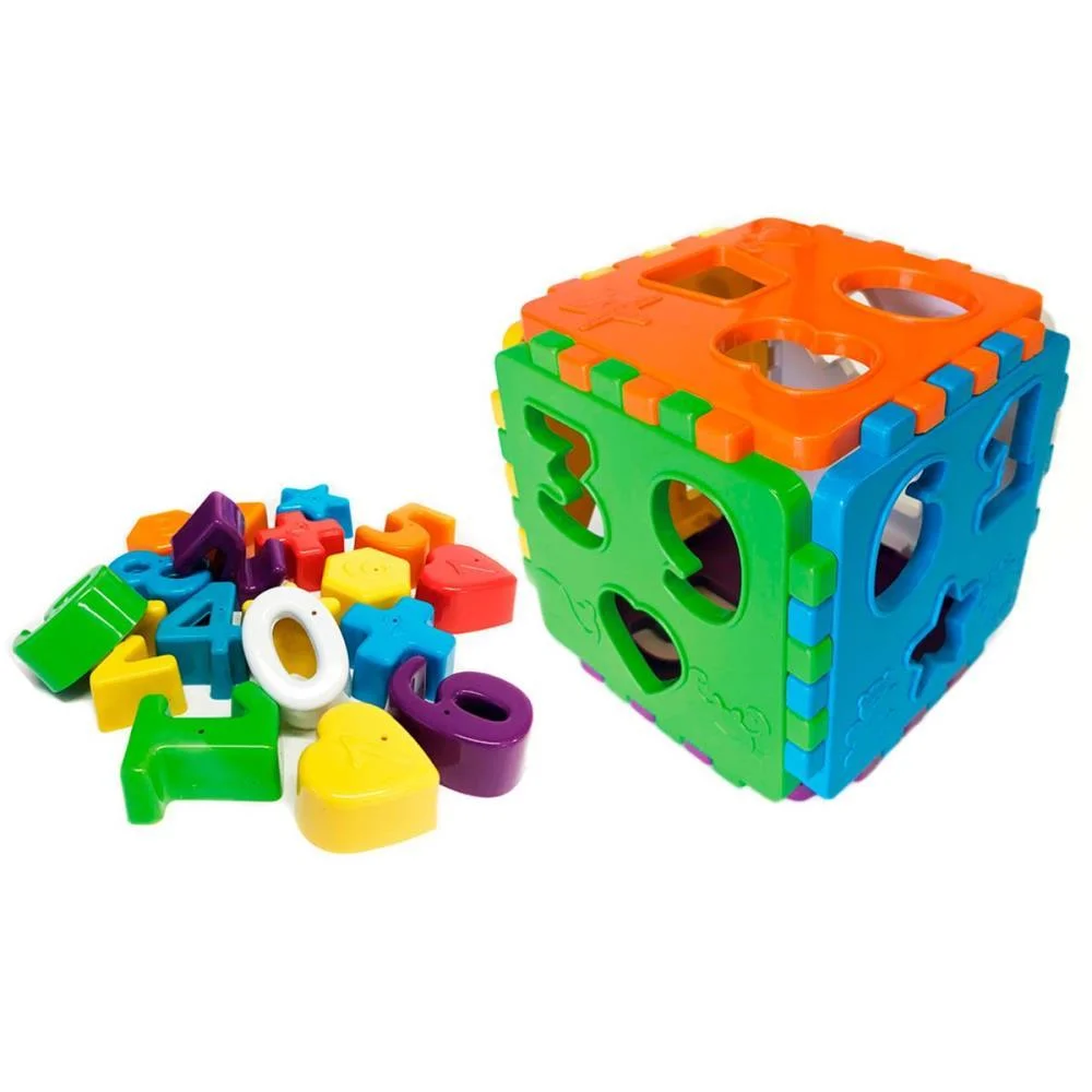 Brinquedo Educativo Cubo Educa Mais C/Blocos Kendy Brinquedos