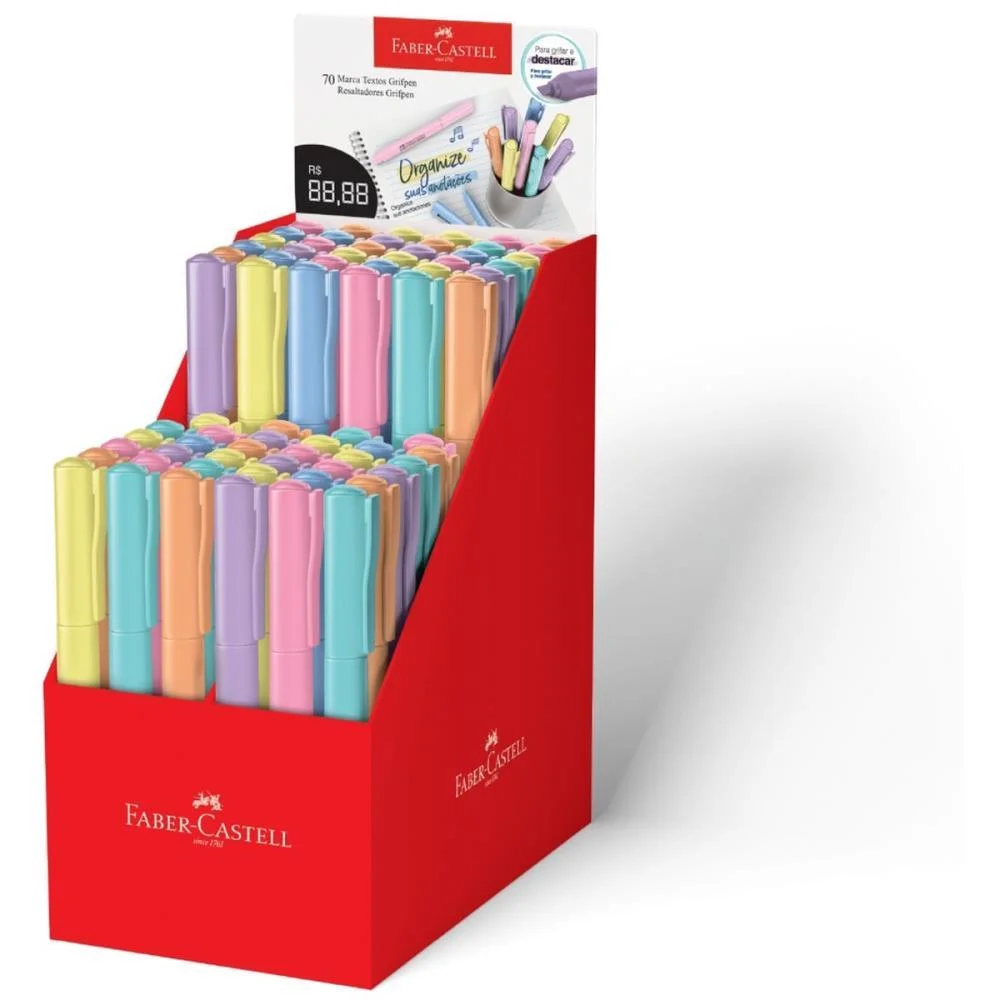 Caneta Marca Texto Grifpen Cores Sortidas Faber-Castell (Dp.c/70)