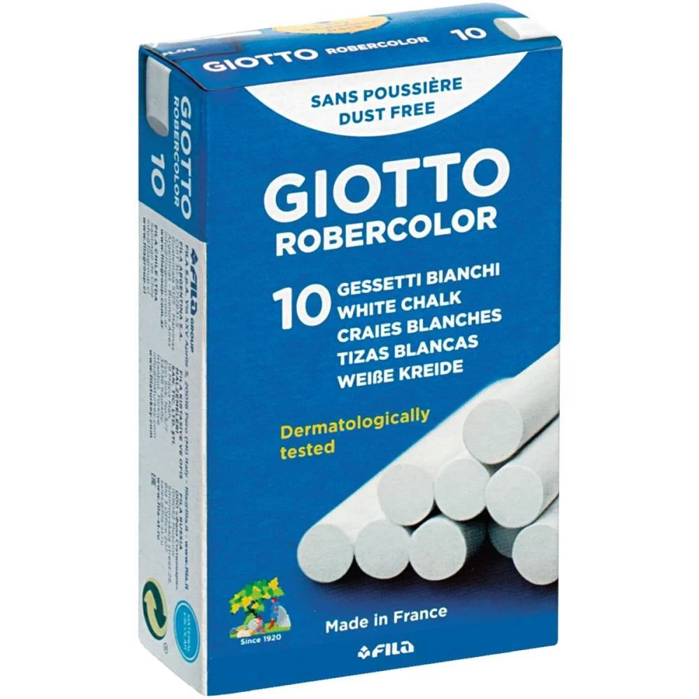 Giz Escolar Plastificado Giotto Branco C/10 Canson