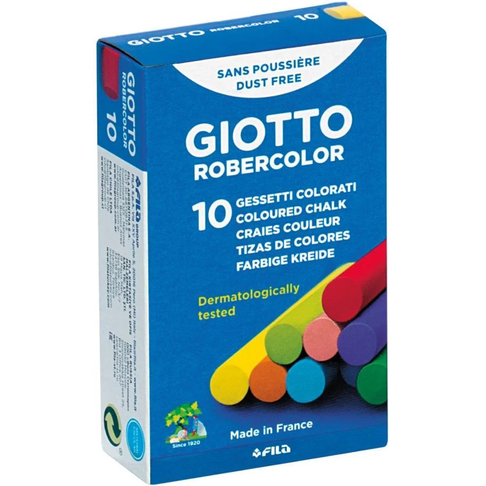 Giz Escolar Plastificado Giotto Colorido C/10 Canson