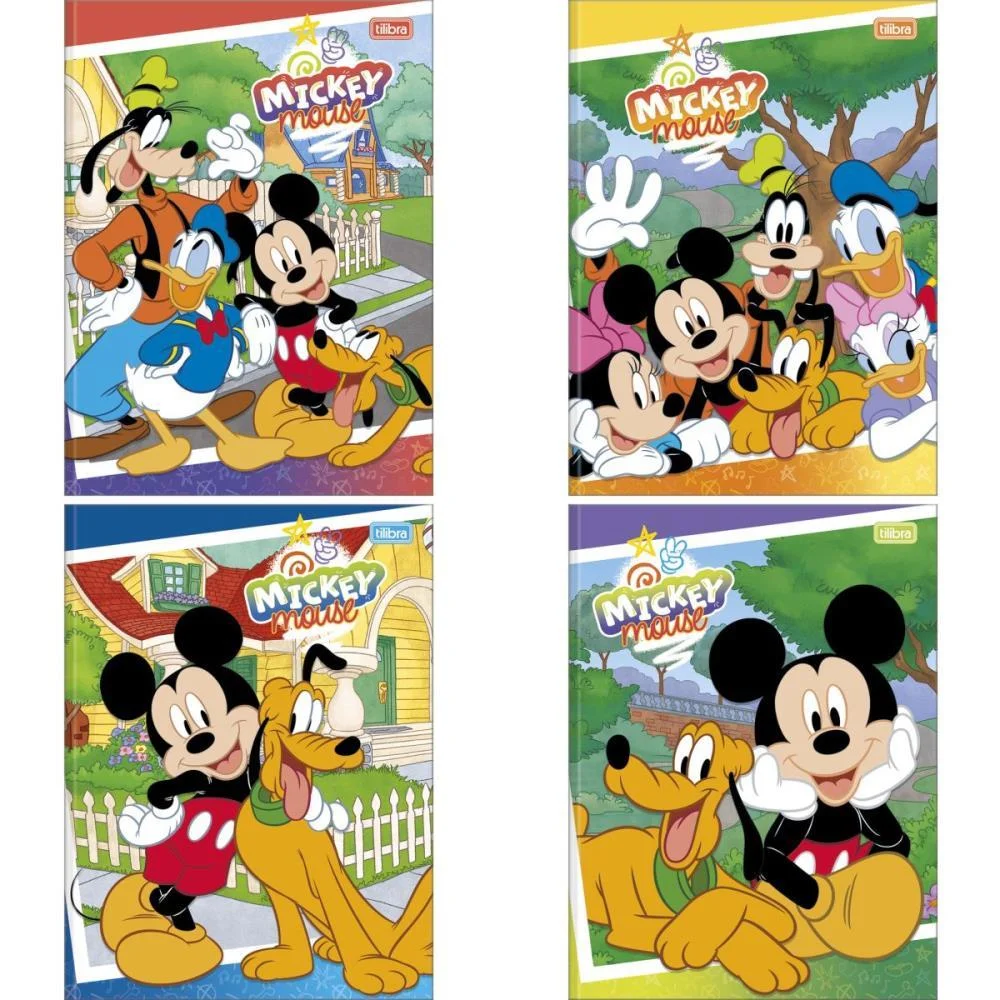 Caderno Brochurao Capa Dura Mickey 80Fls. Tilibra (Pct.c/05)