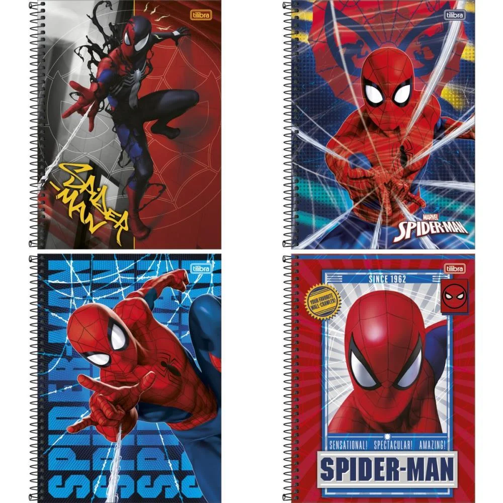 Caderno 01X1 Capa Dura Spider-Man 80Fls. Tilibra (Pct.c/04)