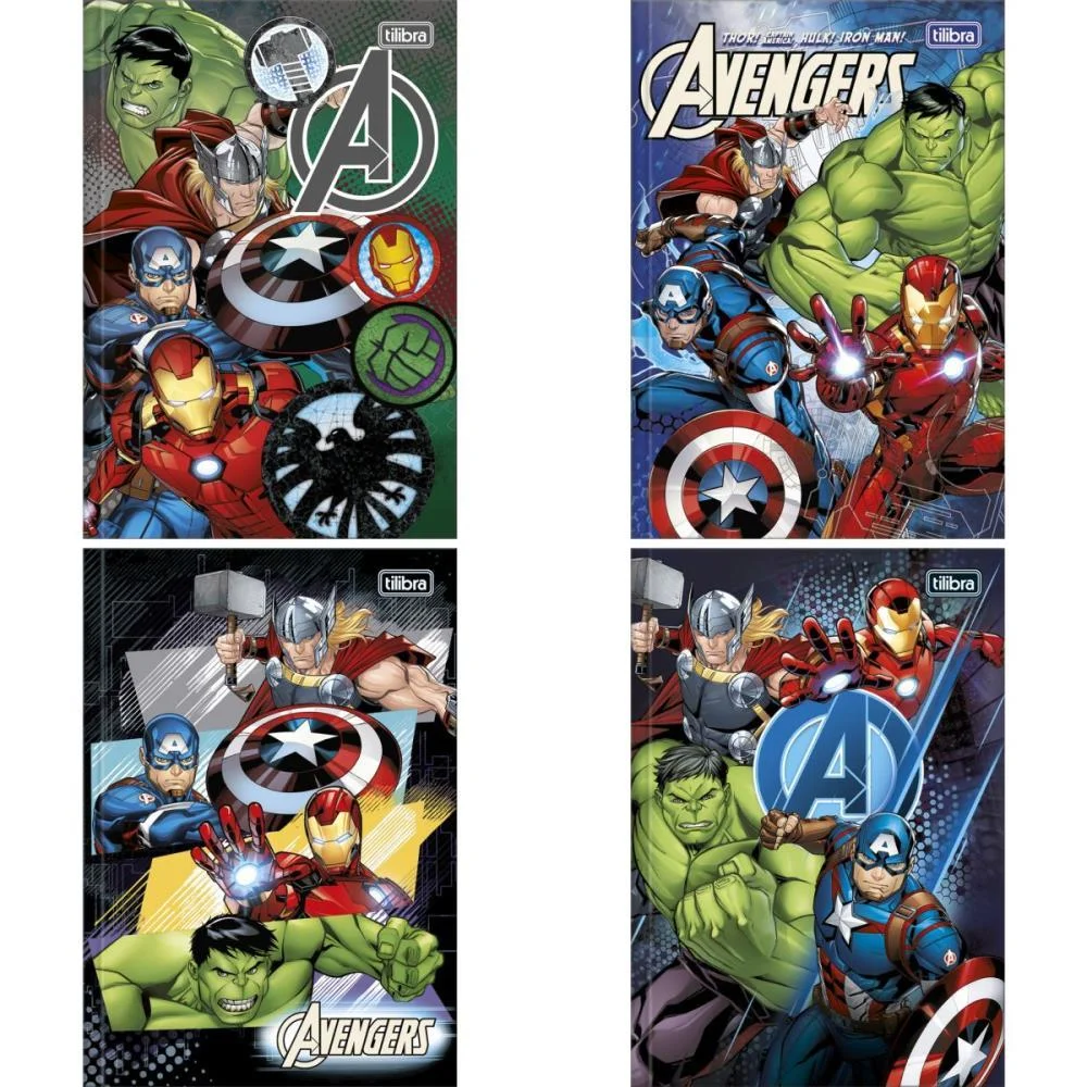 Caderno Brochurao Capa Dura Avengers 80Fls. Tilibra (Pct.c/05)