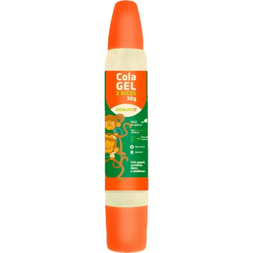 Cola Escolar Gel 2 Bicos 30G. Leonora C/ 24 Unidades