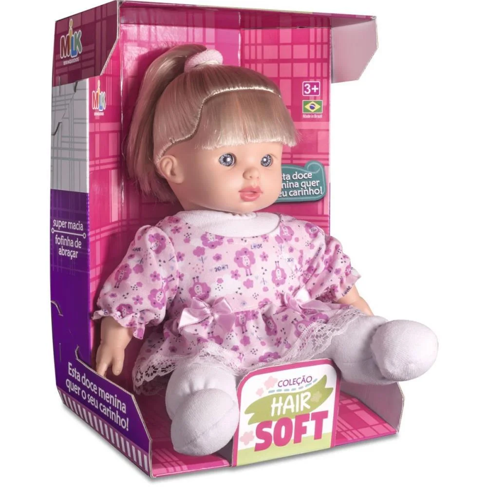 Boneca Colecao Hair Soft 30Cm Milk