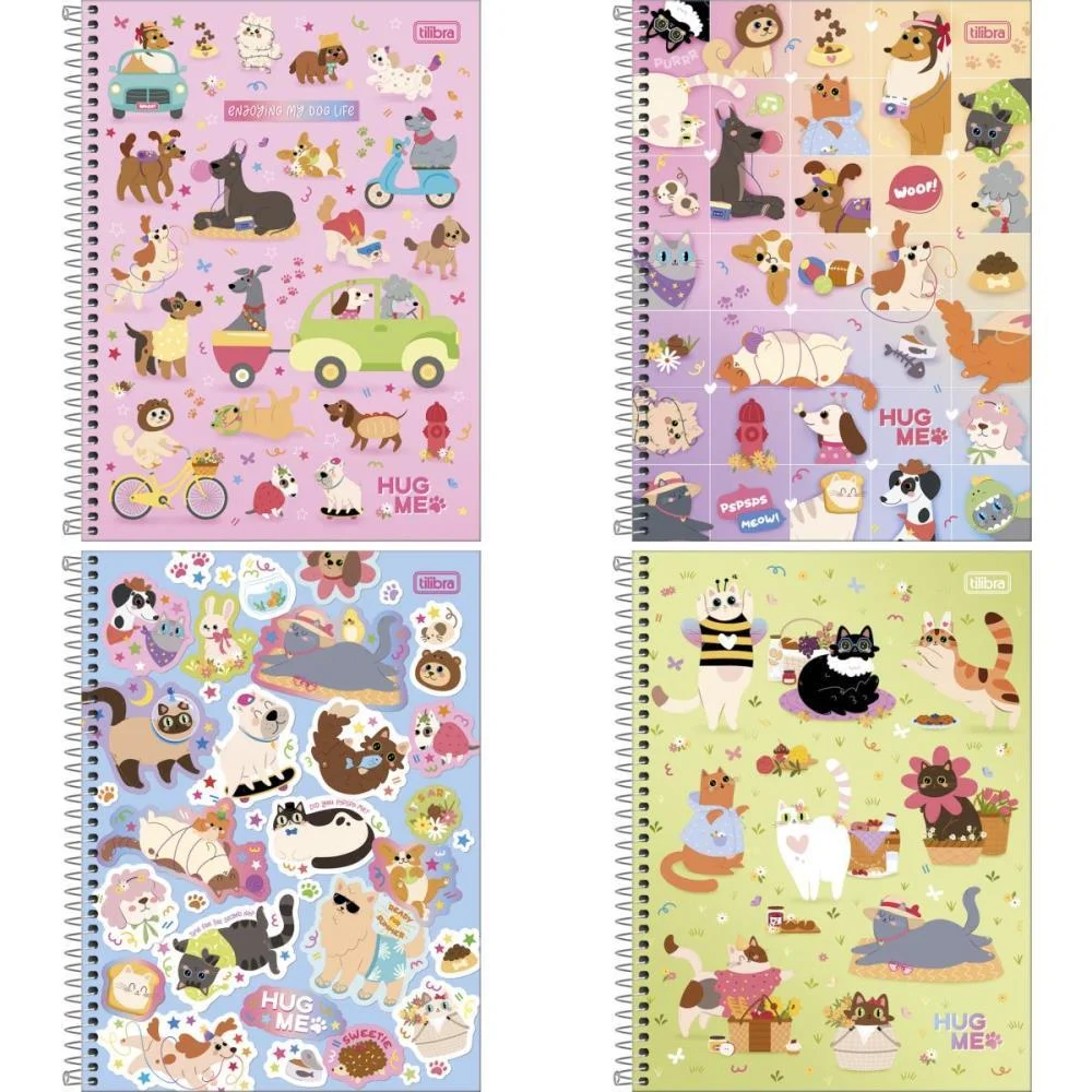 Caderno 01X1 Capa Dura Hug Me 80Fls. Tilibra (Pct.c/04)