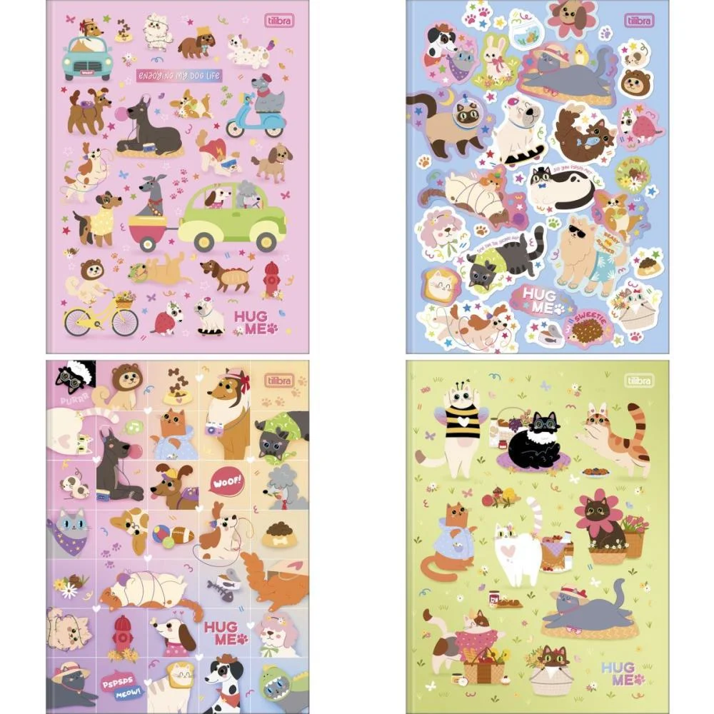 Caderno Brochurao Capa Dura Hug Me 80Fls. Tilibra (Pct.c/05)