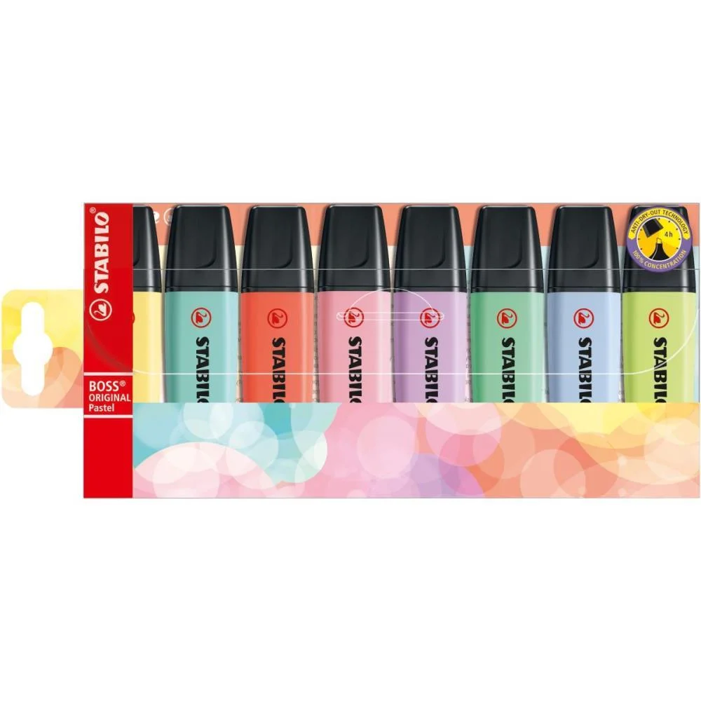Caneta Marca Texto Stabilo Boss 70/8-3 8 Cores Sertic (Estojo)