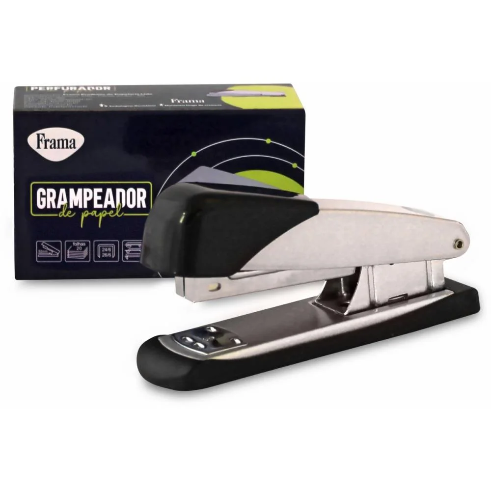 Grampeador Metal P/20Fls 26/06 Prata Peq.12Cm Frama