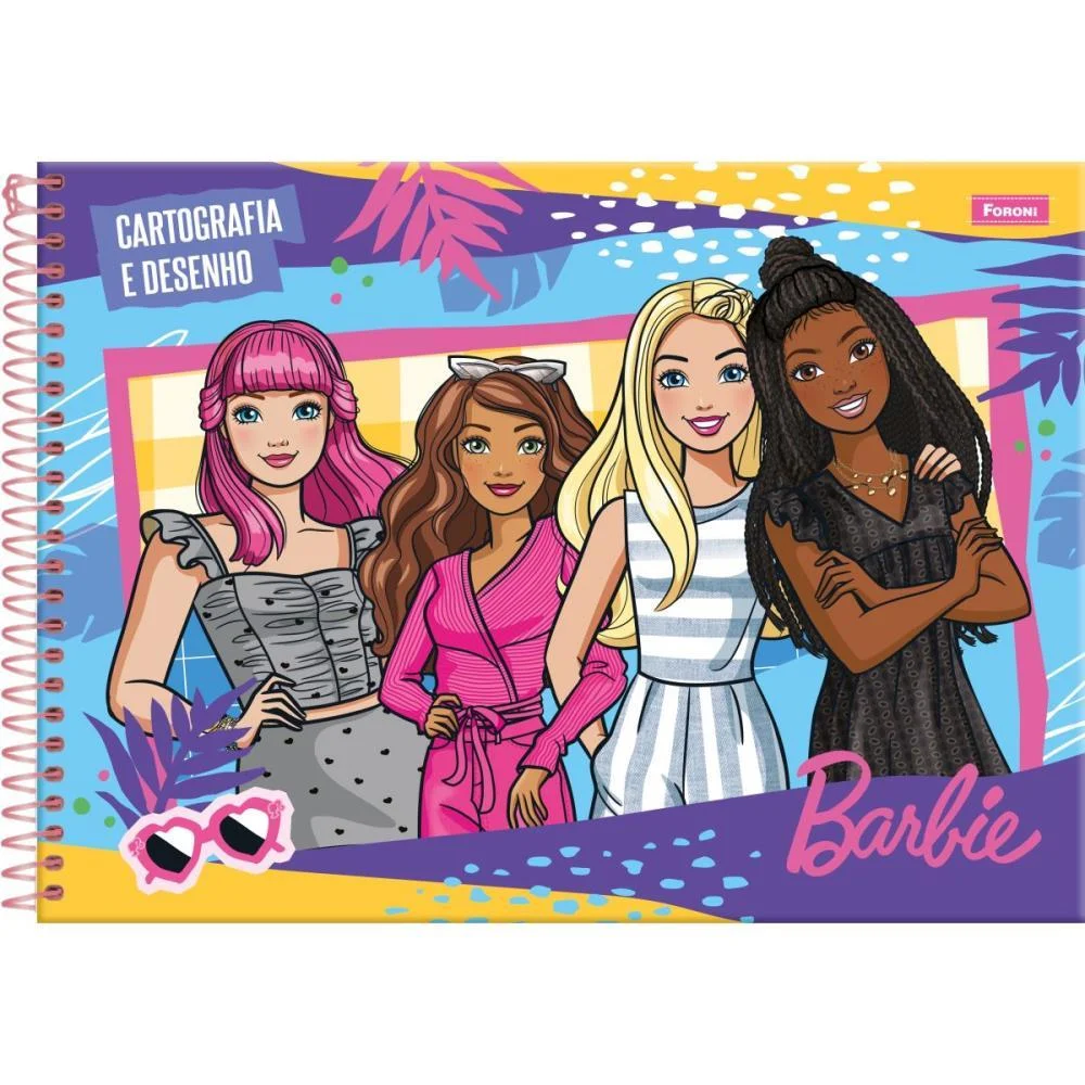 Caderno Desenho Univ Capa Dura Barbie 80F Foroni (Pct.c/05)