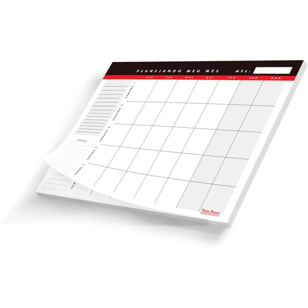 Agenda/Planner Permanente Mensal De Mesa 20Fls. Pauta Branca (Pct.c/05)