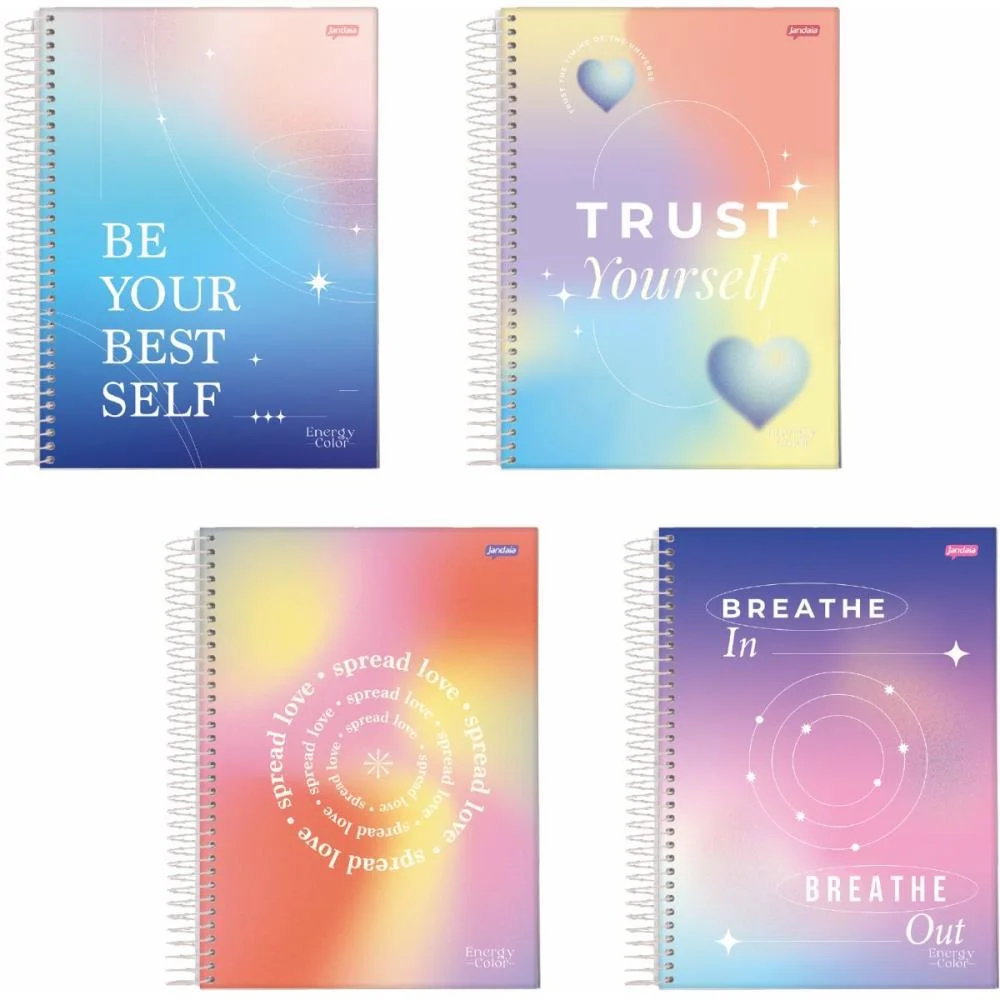 Caderno 10X1 Capa Dura Energy Color 160Fls. Jandaia (Pct.c/04)