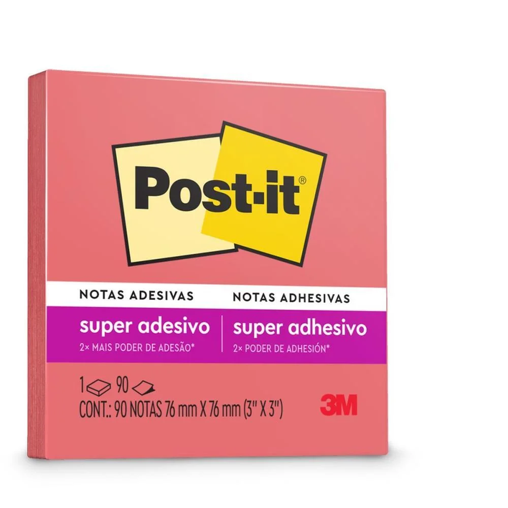 Bloco De Recado Post-It 76X76Mm Poppy 90Fls. 3M