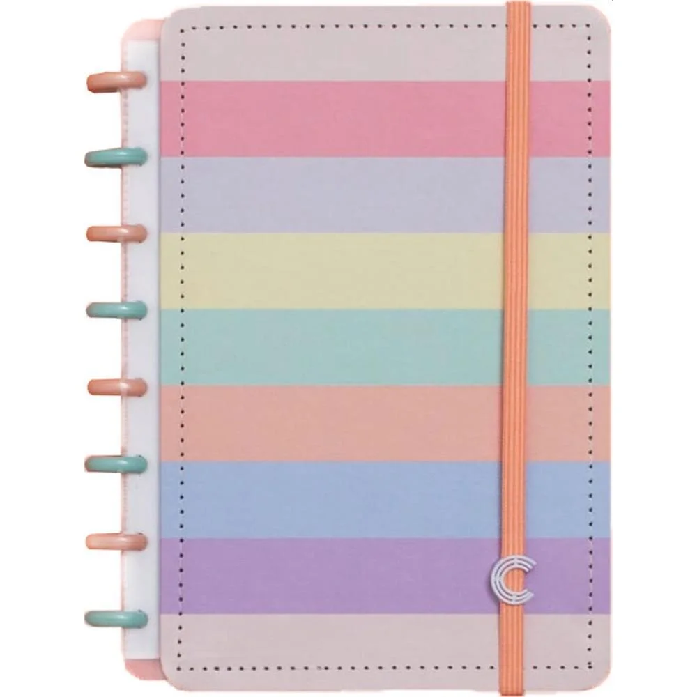 Caderno Inteligente A5 Arco-Iris Pastel 80Fls 155X220 Caderno Inteligente