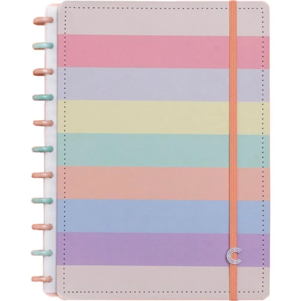 Caderno Inteligente Grande Arco-Iris Pastel 80Fls 215X280 Caderno Inteligente