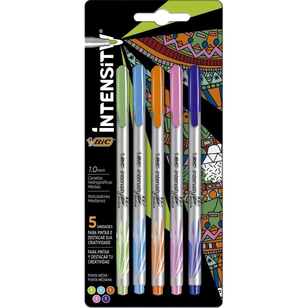 Caneta Com Ponta Porosa Intensity 1.0Mm Colors 5Cores Bic (Bl.c/05)
