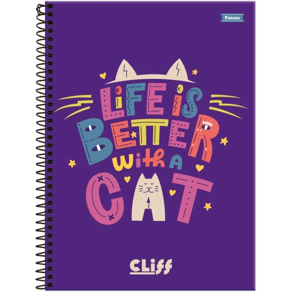 Caderno 01X1 Capa Dura Cliff Feminino 80Fls. Foroni (Pct.c/04)