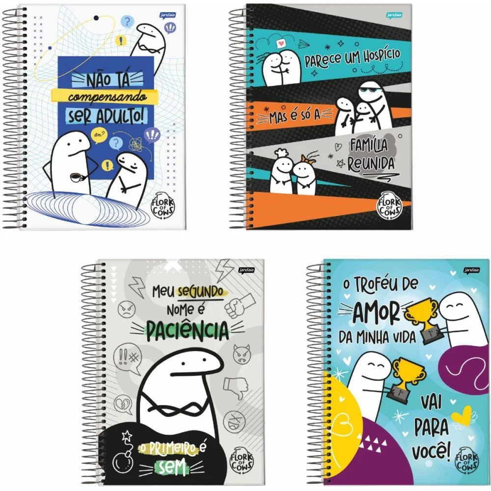 Caderno 10X1 Capa Dura Flork 160Fls. I.a Jandaia (Pct.c/04)