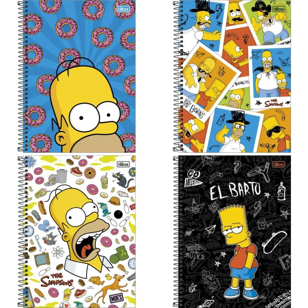 Caderno 10X1 Capa Dura The Simpsons 160Fls. Tilibra (Pct.c/04)