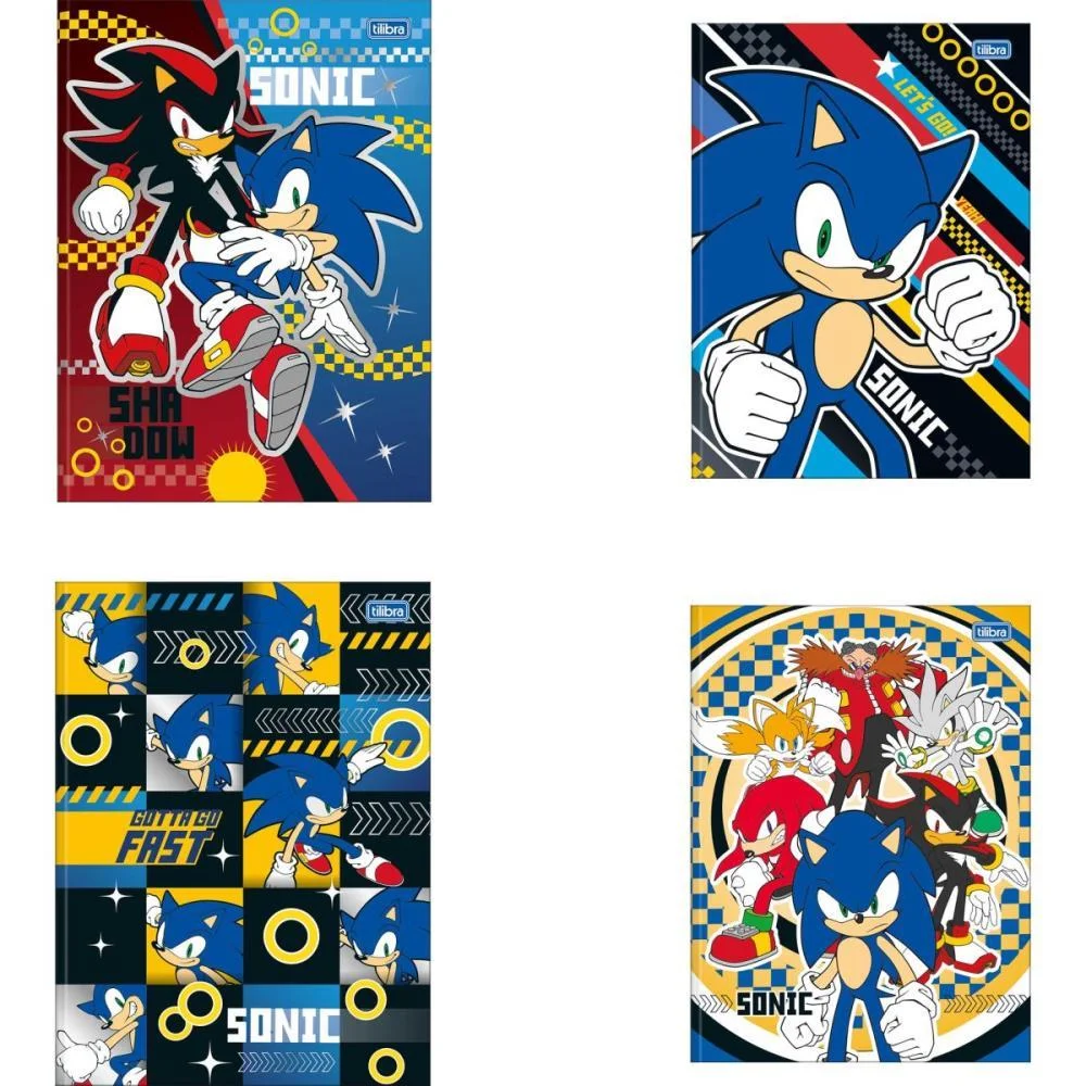 Caderno Brochurao Capa Dura Sonic 80Fls. Tilibra (Pct.c/05)