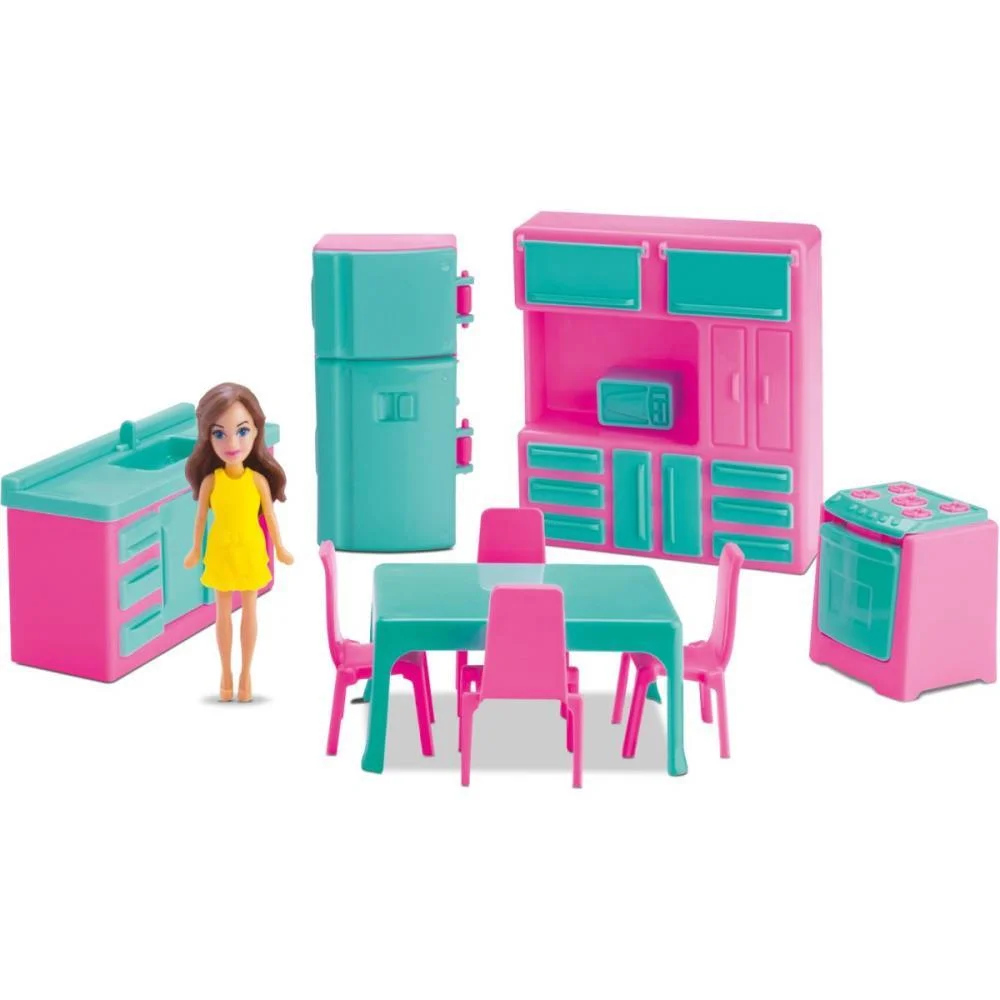 Casinha De Boneca Colecao Judy Cozinha C/Boneca Samba Toys