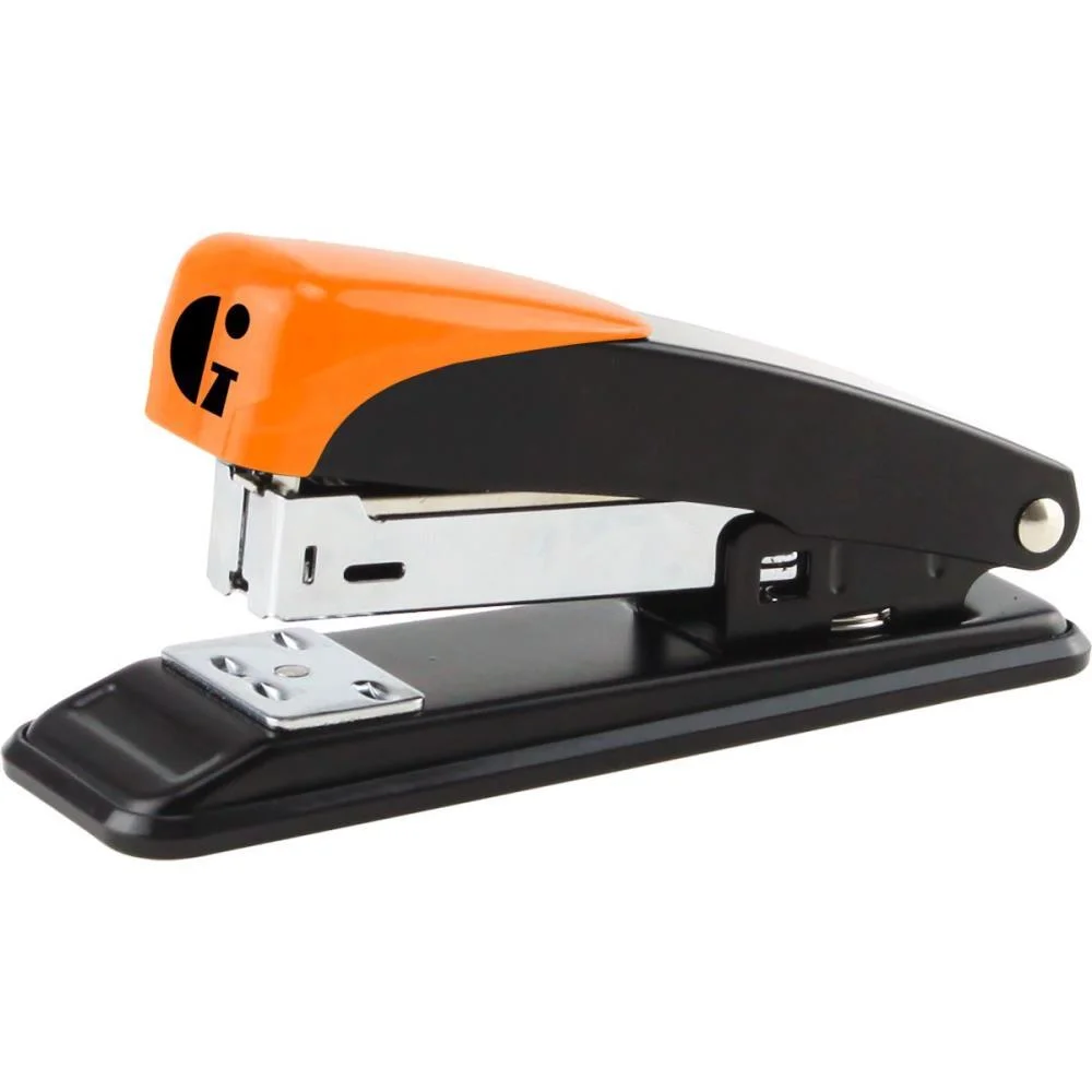 Grampeador Metal Ge-1035 Preto E Laranja Gramp Line