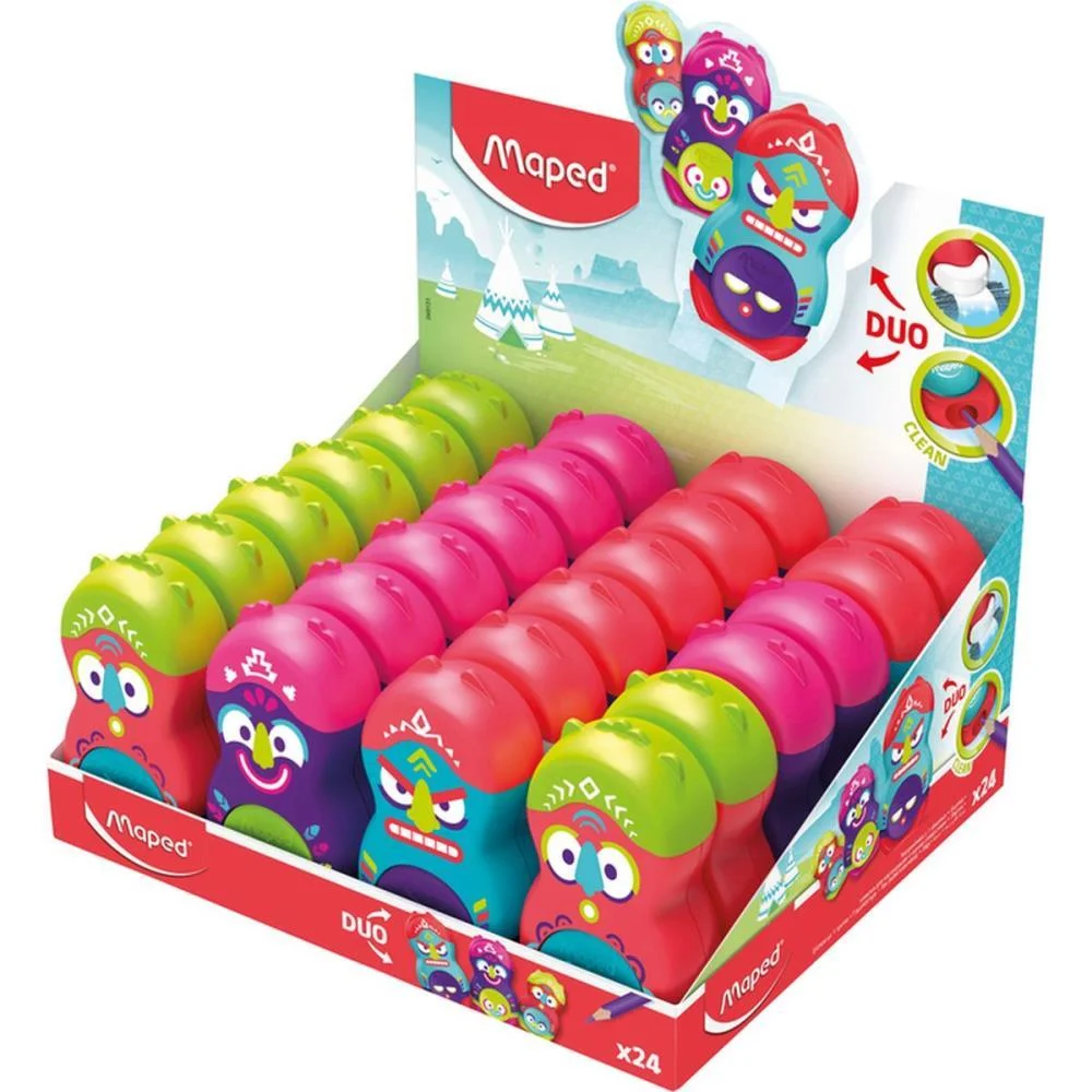 Apontador Com Deposito Loopy Totem C/Borracha Rotativ Maped C/ 24 Unidades