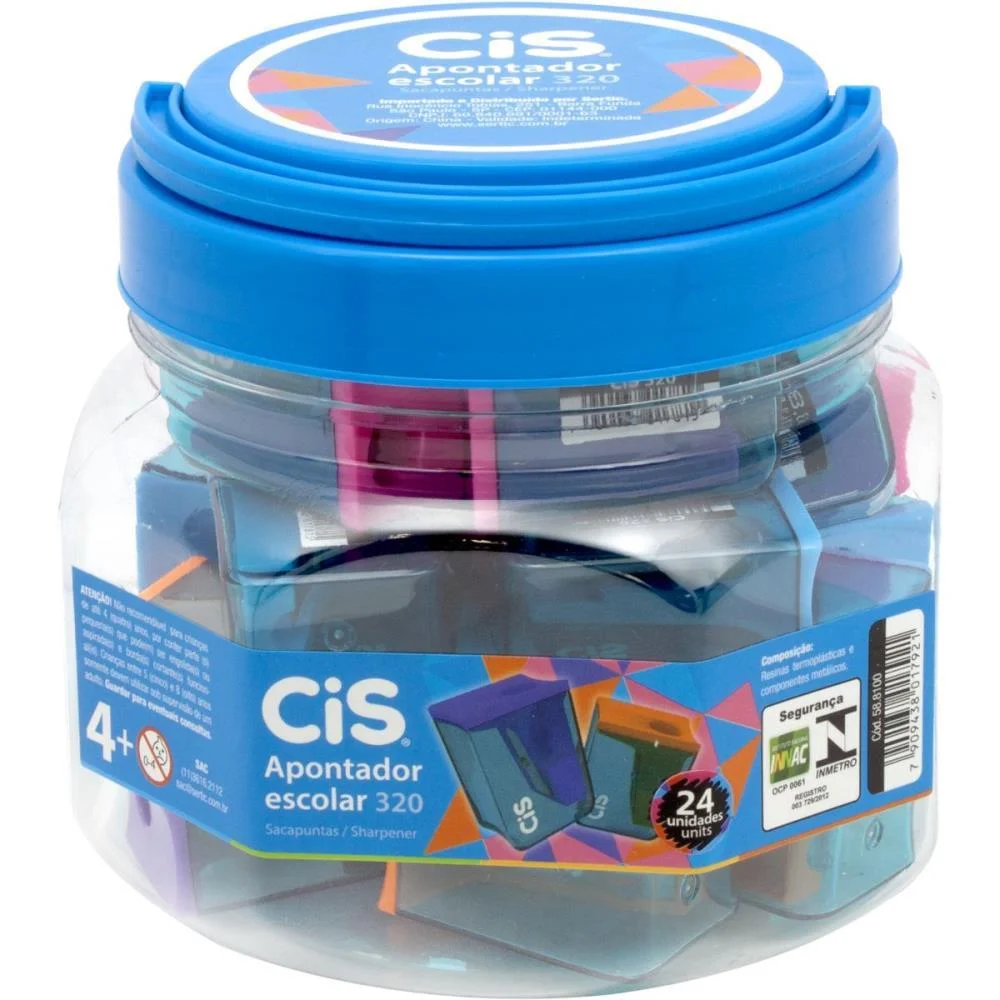 Apontador Com Deposito Cis 320 Neon Cores Sertic (Pote-24)