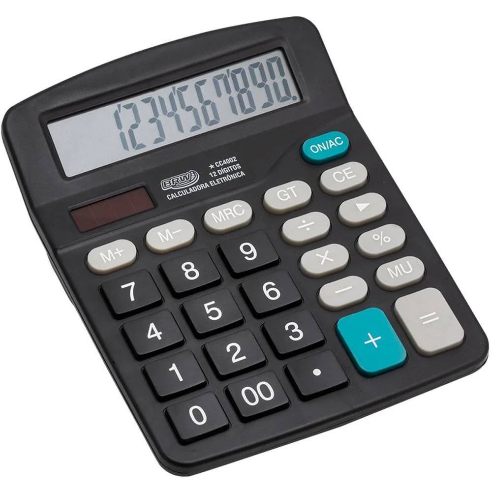 Calculadora De Mesa 12 Dig. 18X14X4Cm Preta Brw