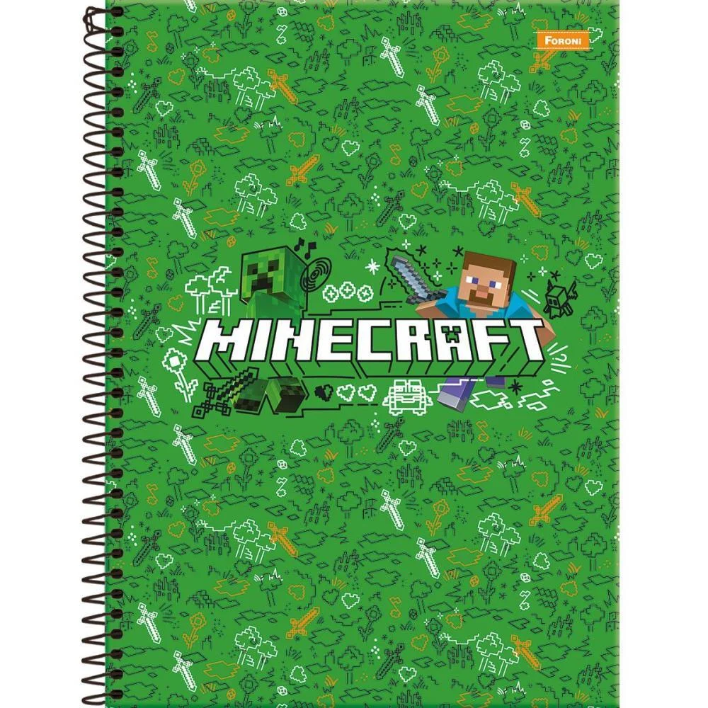 Caderno 01X1 Capa Dura Minecraft  80F Foroni (Pct.c/04)