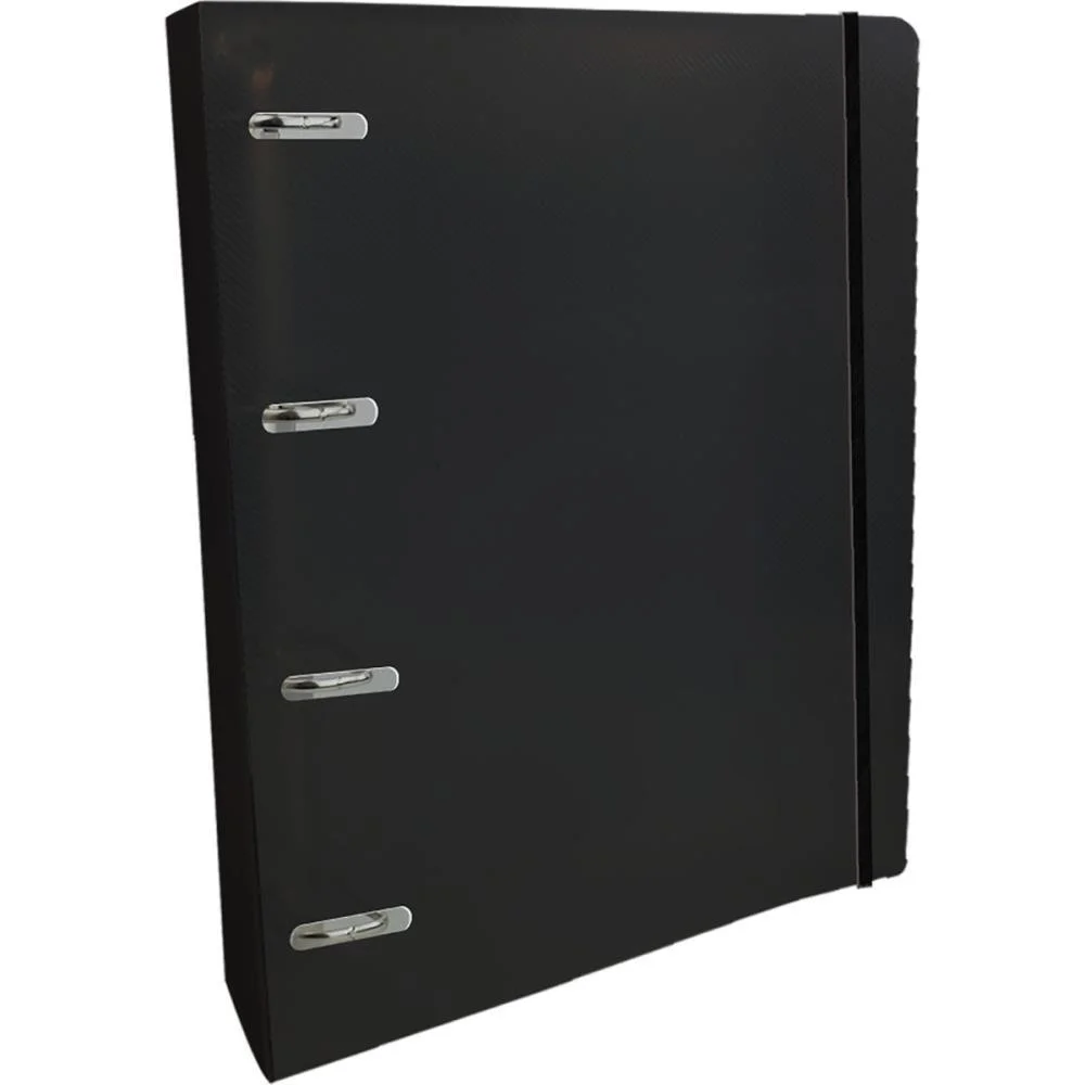 Fichario De Pvc All Black Completo C/Elastico Dac
