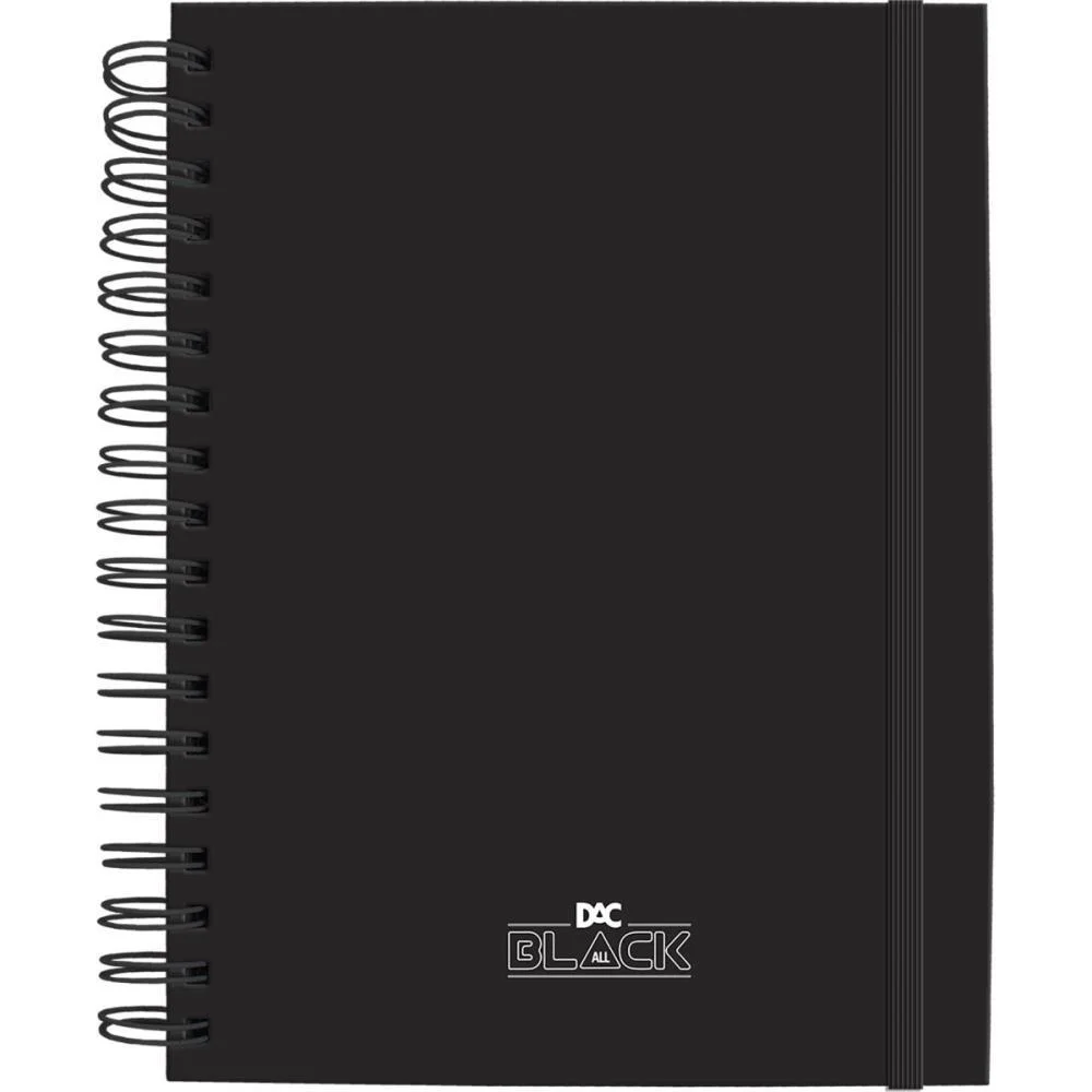 Caderno 01X1 Capa Dura All Black Smart 80F.c/Elastico Dac