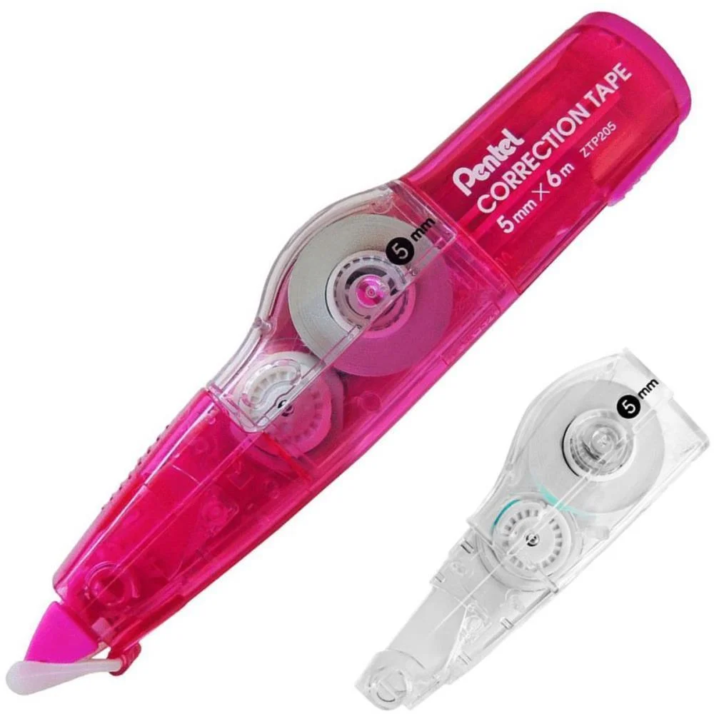 Corretivo Em Fita Corretion Tape 6M Rosa C/Refil Pentel (Cx.c/12)