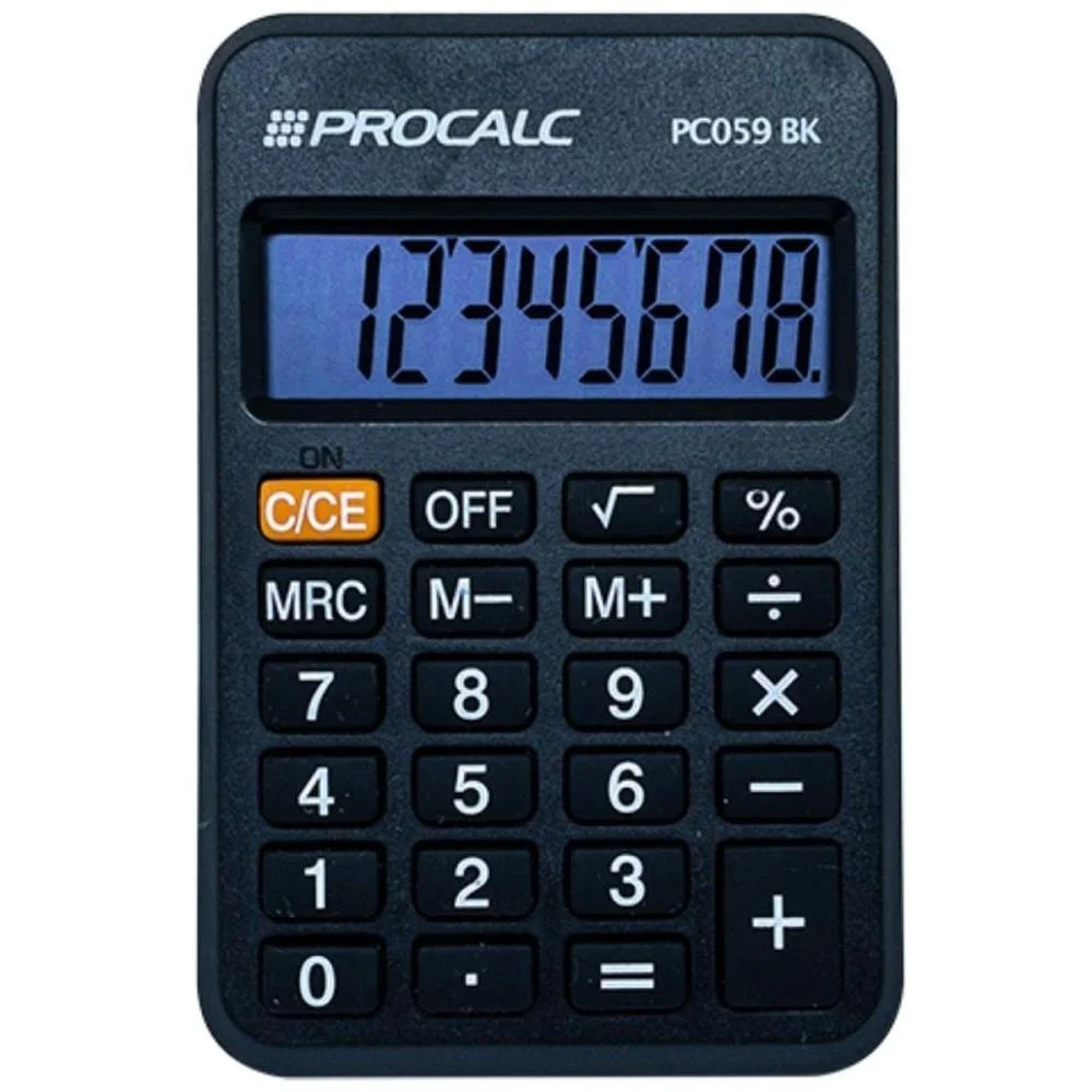 Calculadora De Bolso 8 Digitos Preta Procalc