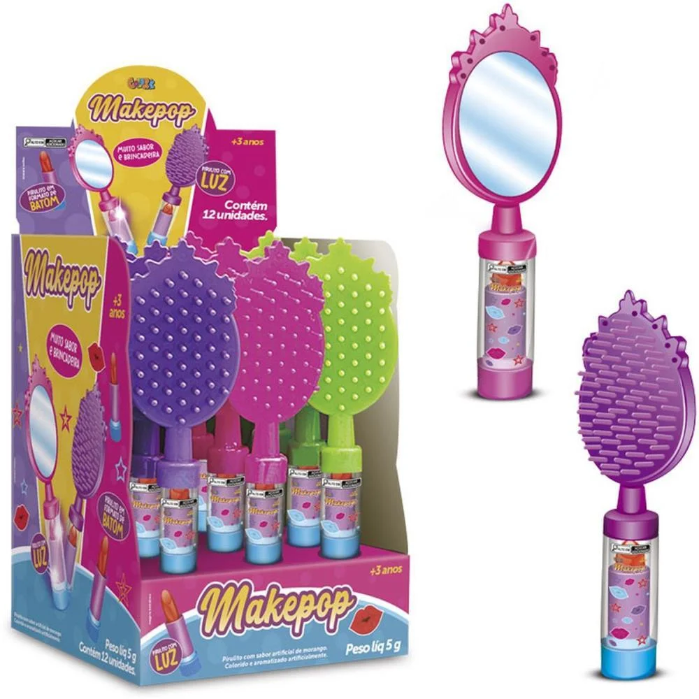 Doce Makepop Pirulito Formato Batom Colore C/ 12 Unidades - imagem 5