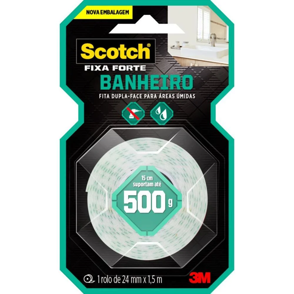 Fita Fixa Forte Banheiro 24Mmx1,5M 3M - imagem 3