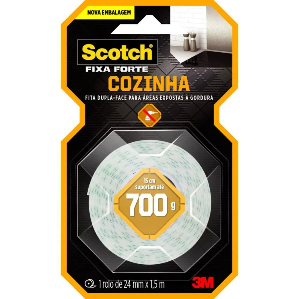 Fita Fixa Forte Cozinha 24Mmx1,5M 3M - imagem 3